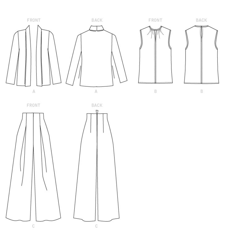 Patron Vogue 1620 A5 - Veste, haut et pantalon polyvalents