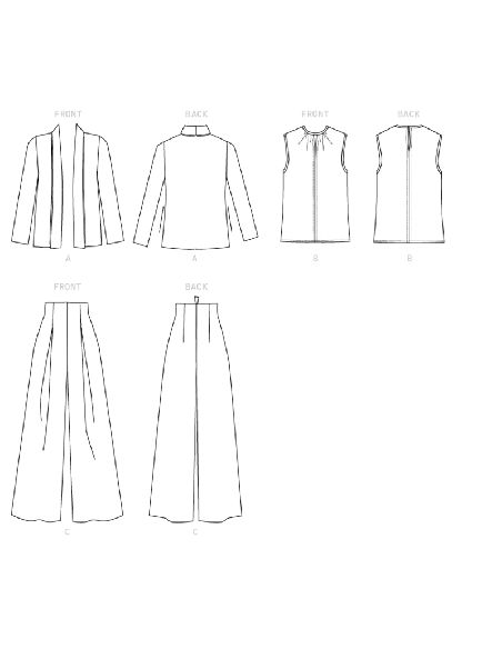 Patron Vogue 1620 A5 - Veste, haut et pantalon polyvalents