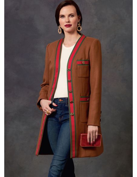 Patron Vogue 1643 A5 - Ensemble boutonné et jupe plissé