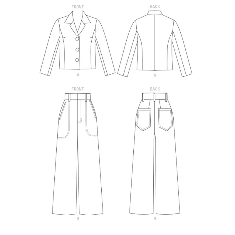 Patron Vogue 1644 E5 - Ensemble veste et pantalon