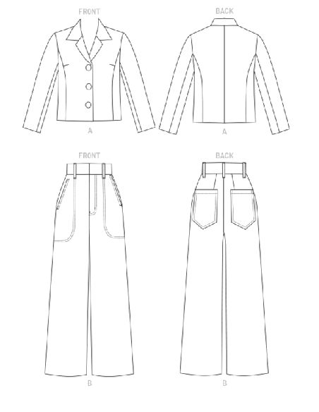 Patron Vogue 1644 E5 - Ensemble veste et pantalon