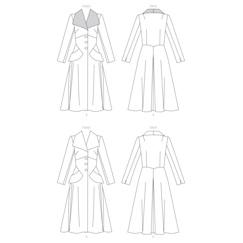 Patron Vogue 1669 E5 -Manteau Femme Doublé