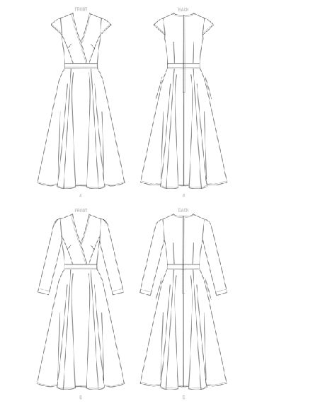 Patron Vogue 1672 A5 - Robes ajustées avec poches