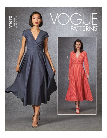 Patron Vogue 1672 E5 - Robes ajustées avec poches