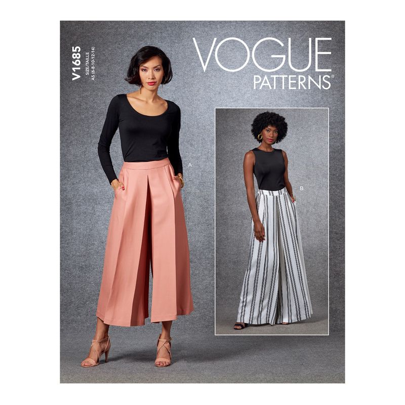 Patron Vogue 1685 A5 - Pantalon femme à plis sur le devant