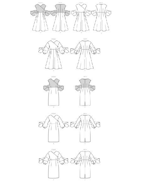 Patron Vogue 1795 E5- Robe à corsage entrecroisé et ceinturenouer