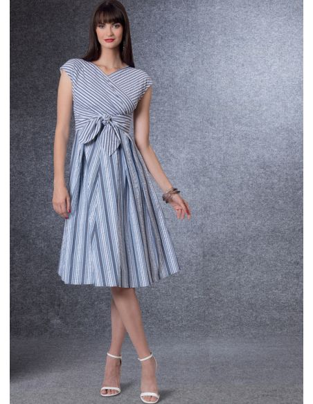 Patron Vogue 1795 E5- Robe à corsage entrecroisé et ceinturenouer