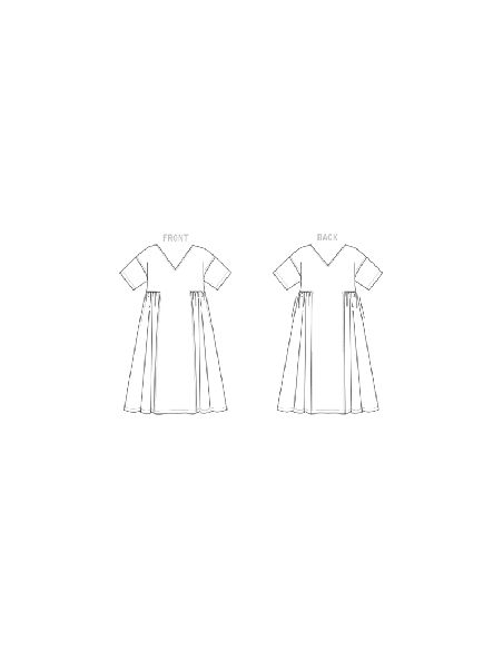 Patron Vogue 1799 ZZ - Robe évasée à col V avec fronces