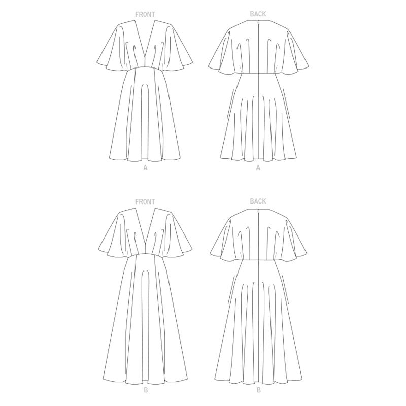 Patron Vogue 1801 Y - Robe évasée à col V avec couture sous-buste