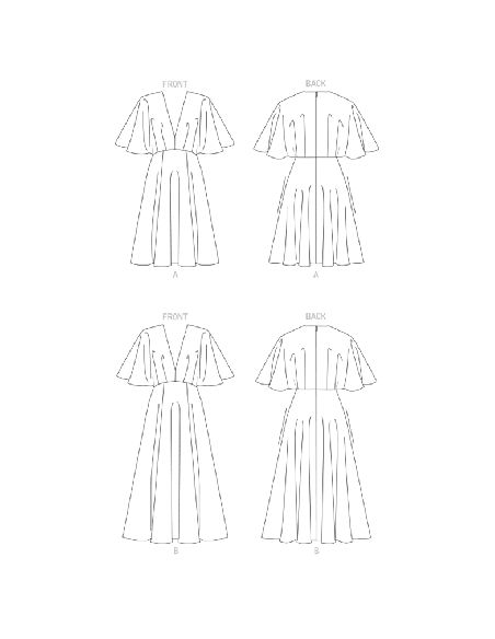 Patron Vogue 1801 Y - Robe évasée à col V avec couture sous-buste