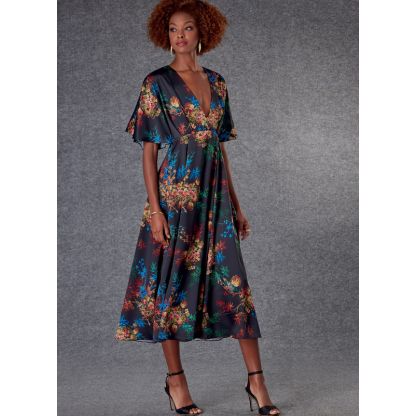 Patron Vogue 1801 Y - Robe évasée à col V avec couture sous-buste 2