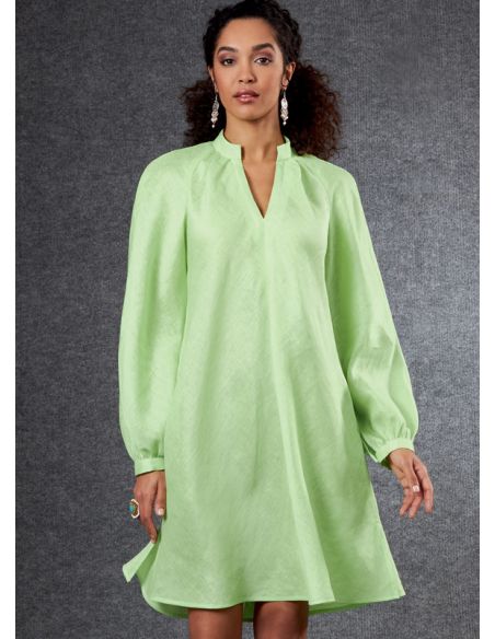 Patron Vogue 1803 Y - Robe évasée avec col montant et manches raglan volumineuses