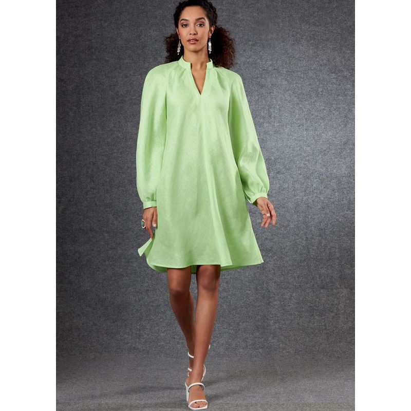 Patron Vogue 1803 Y - Robe évasée avec col montant et manches raglan volumineuses