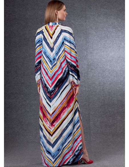 Patron Vogue 1803 Y - Robe évasée avec col montant et manches raglan volumineuses