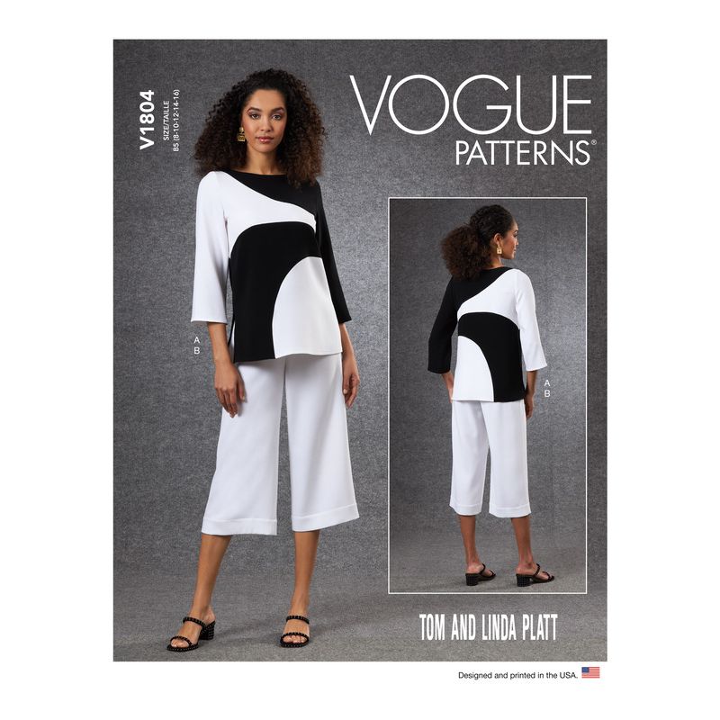 Patron Vogue 1804 F5 - Tunique asymétrique et pantacourt pour femme