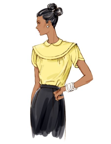 Patron Vogue 1809 Y - Top femme cintré avec empiècement épaule et pinces de cintrage