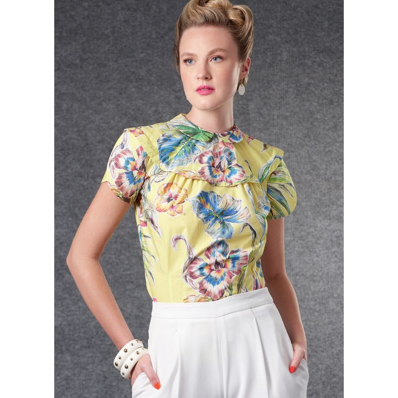 Patron Vogue 1809 ZZ - Top femme cintré avec empiècement épaule et pinces de cintrage