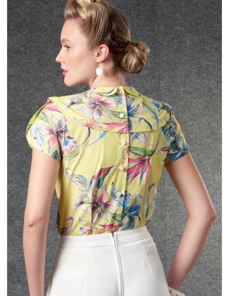 Patron Vogue 1809 ZZ - Top femme cintré avec empiècement épaule et pinces de cintrage