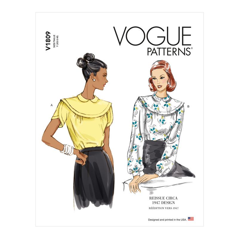 Patron Vogue 1809 ZZ - Top femme cintré avec empiècement épaule et pinces de cintrage