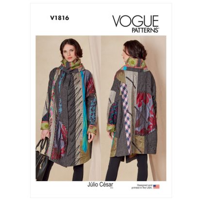 Patron Vogue 1816 A - Manteau femme oversized et réversible
