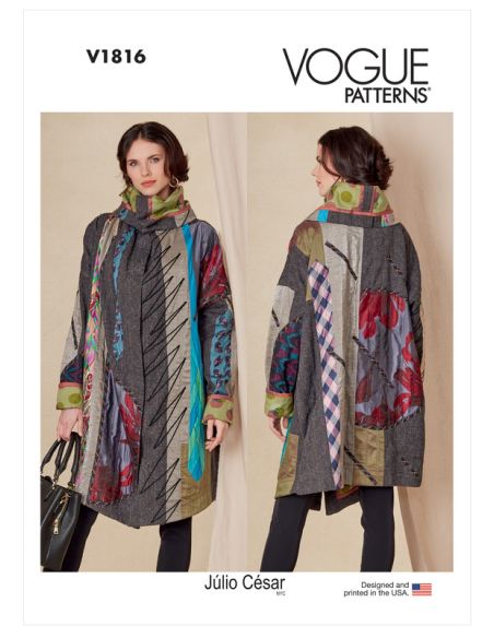 Patron Vogue 1816 A - Manteau femme oversized et réversible
