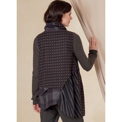 Patron Vogue 1817 B5 - Veste femme asymétrique avec col montant 2