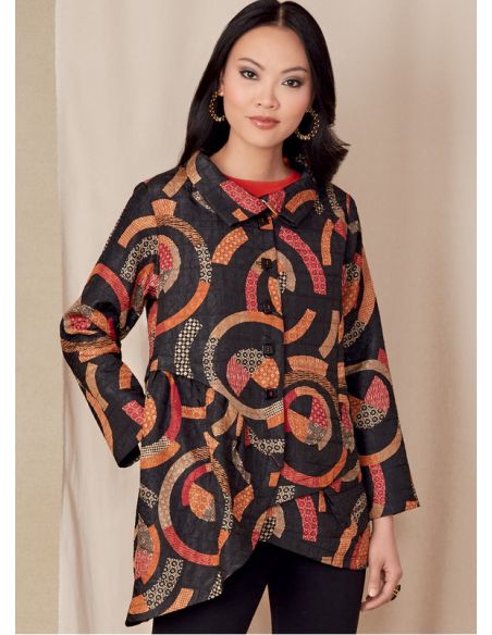 Patron Vogue 1817 B5 - Veste femme asymétrique avec col montant