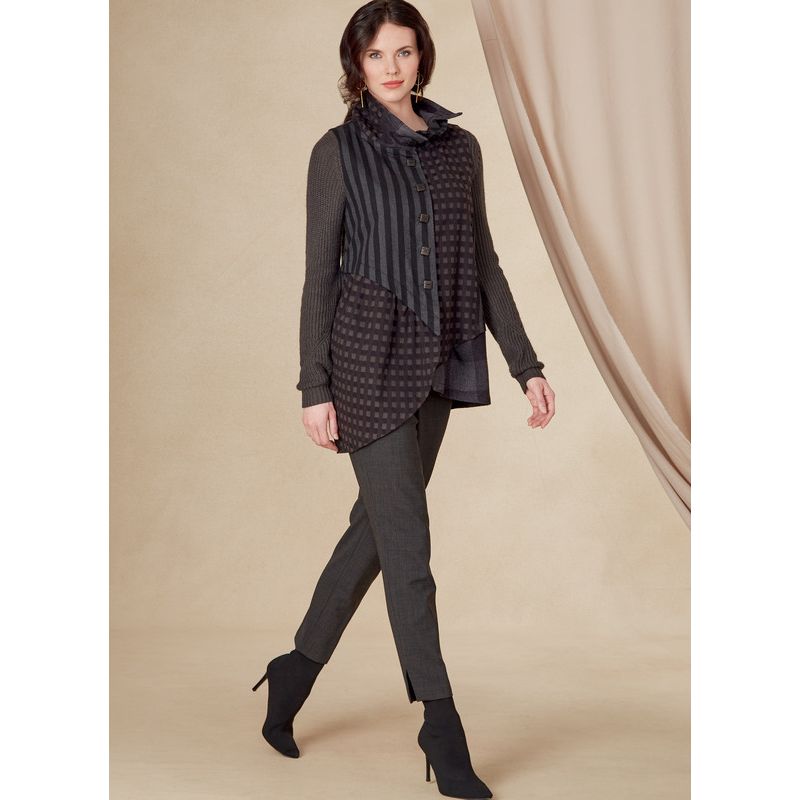 Patron Vogue 1817 B5 - Veste femme asymétrique avec col montant