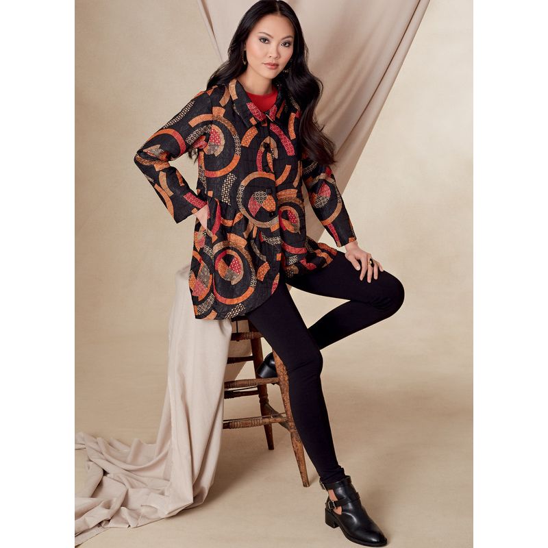 Patron Vogue 1817 F5 - Veste femme asymétrique avec col montant