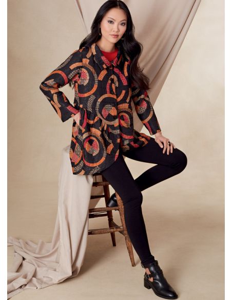 Patron Vogue 1817 F5 - Veste femme asymétrique avec col montant