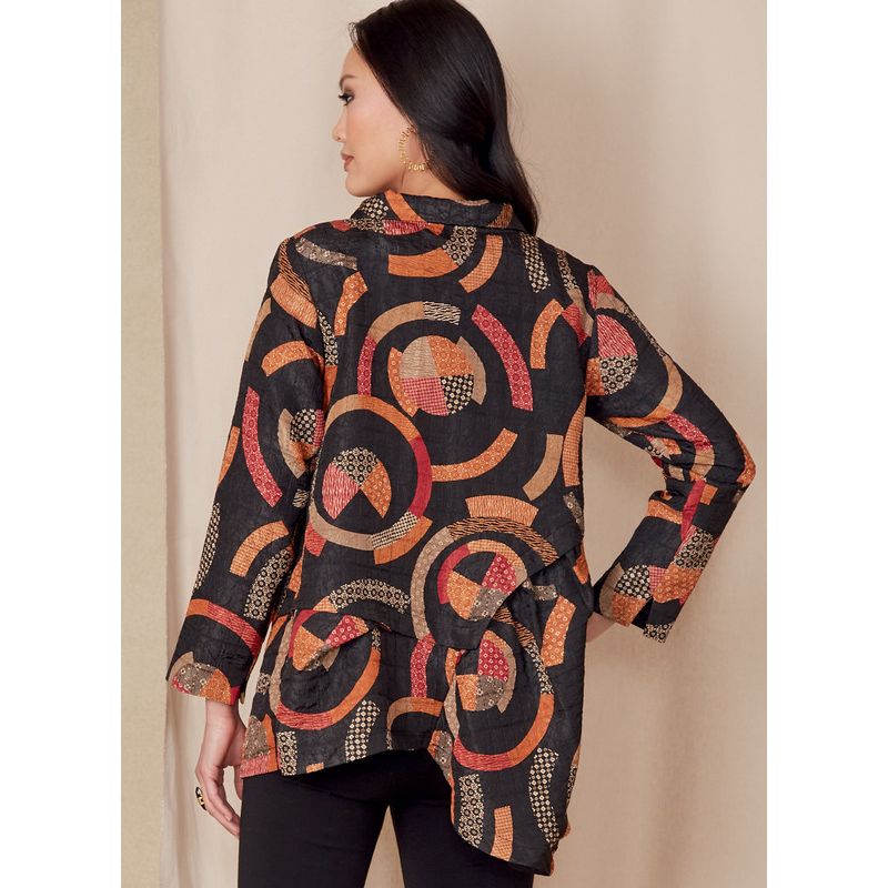 Patron Vogue 1817 F5 - Veste femme asymétrique avec col montant