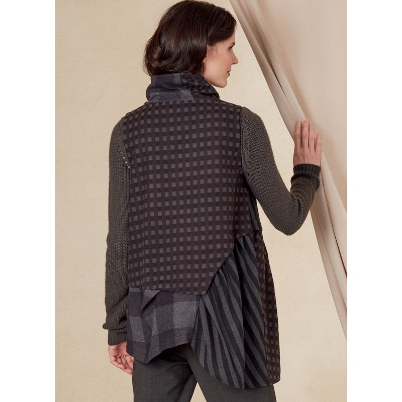 Patron Vogue 1817 F5 - Veste femme asymétrique avec col montant