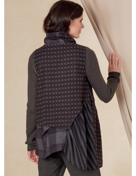 Patron Vogue 1817 F5 - Veste femme asymétrique avec col montant