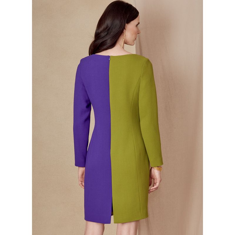 Patron Vogue 1819 F5 - Robe droite à découpe frontale asymétrique