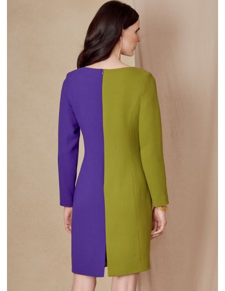 Patron Vogue 1819 F5 - Robe droite à découpe frontale asymétrique