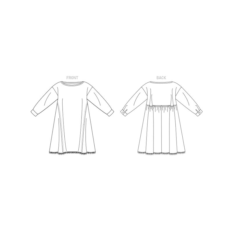 Patron Vogue 1821 A - Robe évasée mi-longue à épaules basses