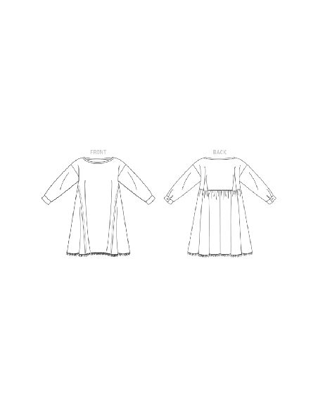 Patron Vogue 1821 A - Robe évasée mi-longue à épaules basses