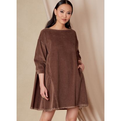 Patron Vogue 1821 A - Robe évasée mi-longue à épaules basses 2