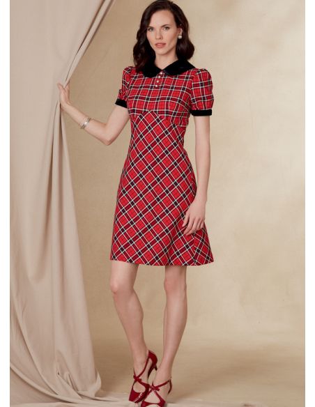 Patron Vogue 1822 B5 - Robe empire à col Claudine