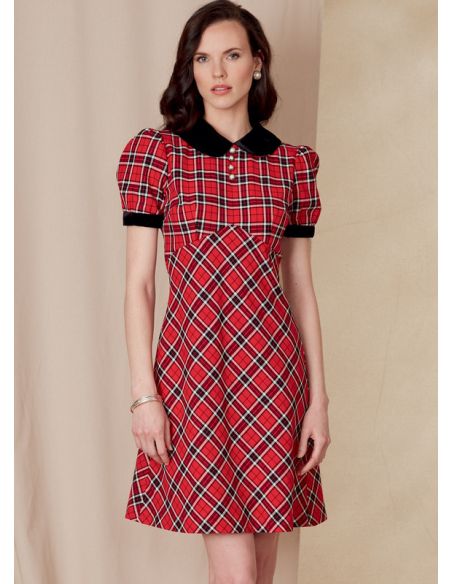 Patron Vogue 1822 F5 - Robe empire à col Claudine