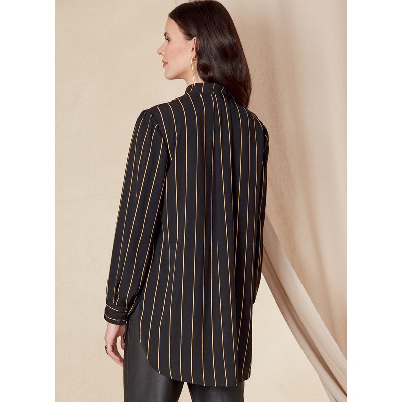 Patron Vogue 1823 B5 - Chemise femme large, col montant, option volants