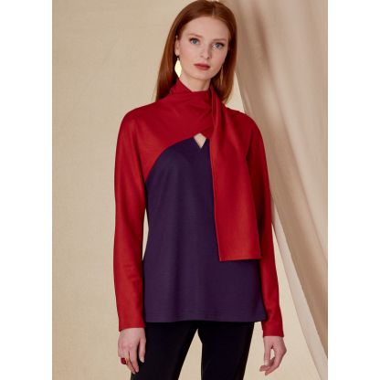 Patron Vogue 1825 A - Top femme en tricot à col écharpe 2