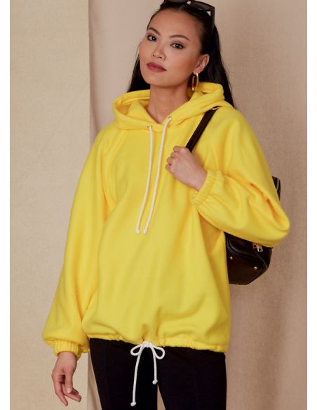 Patron Vogue 1826 A - Sweat femme ample à manches raglan avec capuche