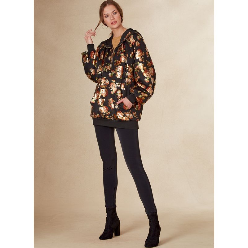 Patron Vogue 1826 A - Sweat femme ample à manches raglan avec capuche