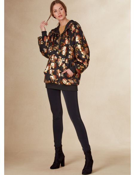 Patron Vogue 1826 A - Sweat femme ample à manches raglan avec capuche