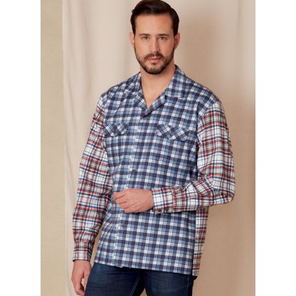 Patron Vogue 1827 A - Chemise unisexe à poches poitrine 2