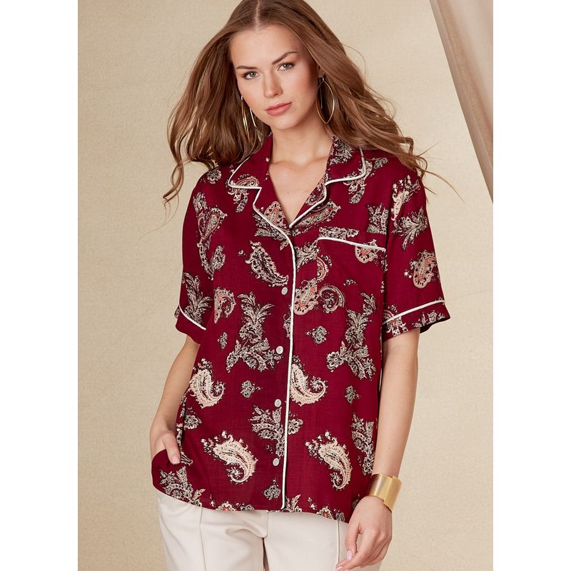 Patron Vogue 1827 A - Chemise unisexe à poches poitrine