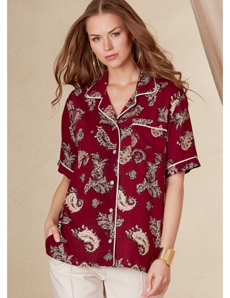 Patron Vogue 1827 A - Chemise unisexe à poches poitrine