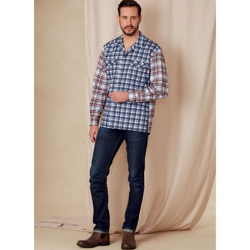 Patron Vogue 1827 A - Chemise unisexe à poches poitrine