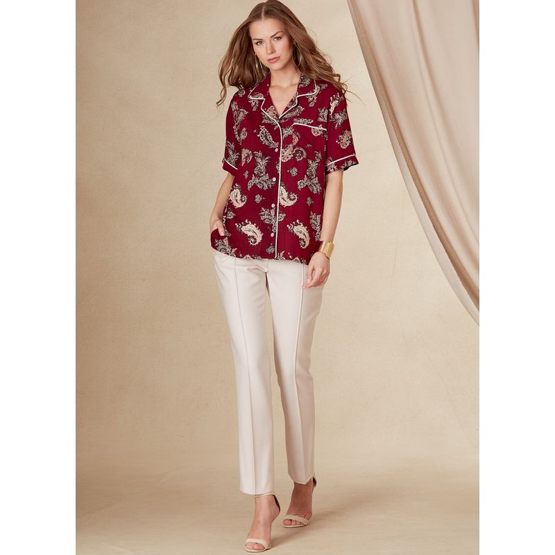 Patron Vogue 1827 A - Chemise unisexe à poches poitrine